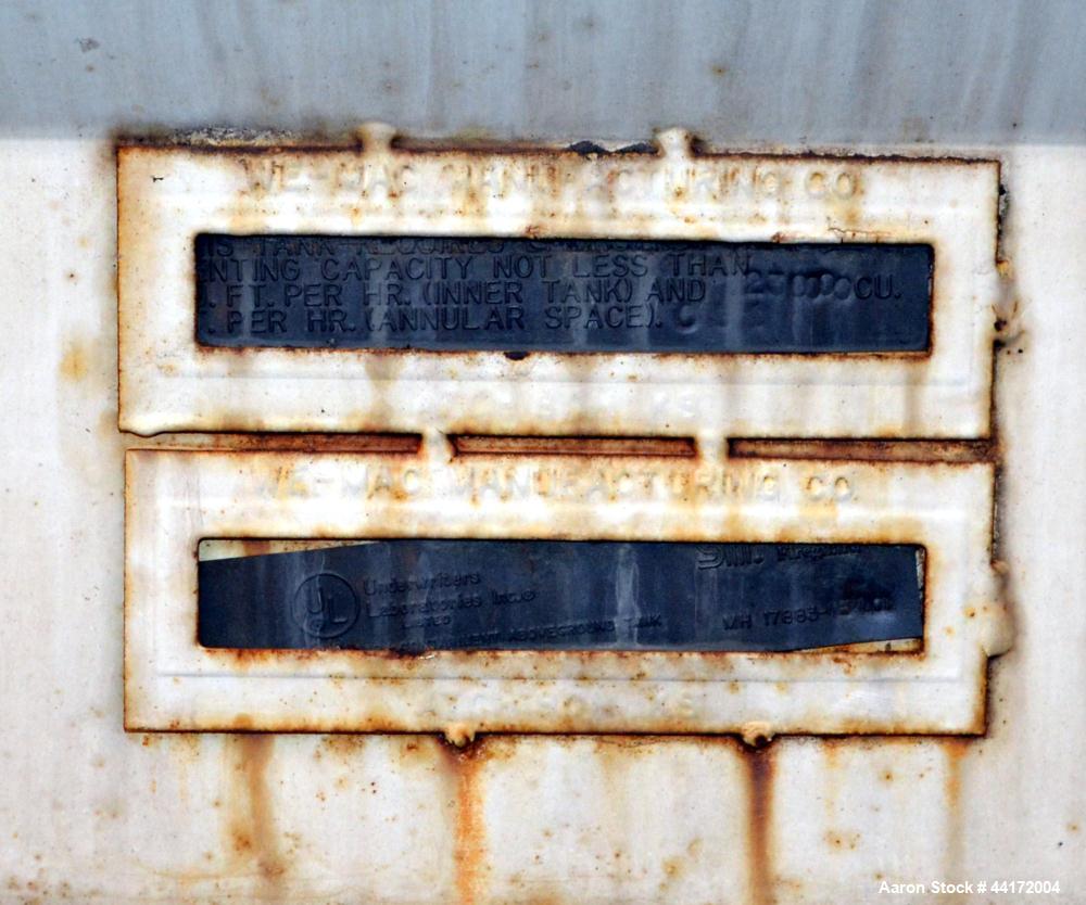 Used We-Mac Mfg Lightweight Double Wall Fuel Storage Tank, 2000 Gallon, Carbon Steel.