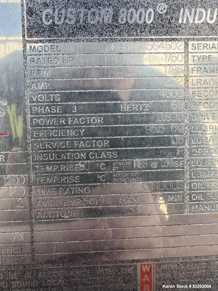 Used – Clark Centrifugal Compressor Model C/T 20341, Size 2M – 5089 CFM, 9 Impellers, w/ GE 1750 HP Motor