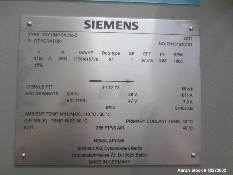 Unused - Siemens Steam Turbine Compressor Generator Unit