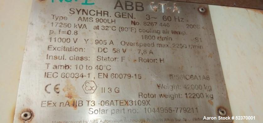 Used Solar 13.8 MW Titan 130 Natural Gas Turbine Generator