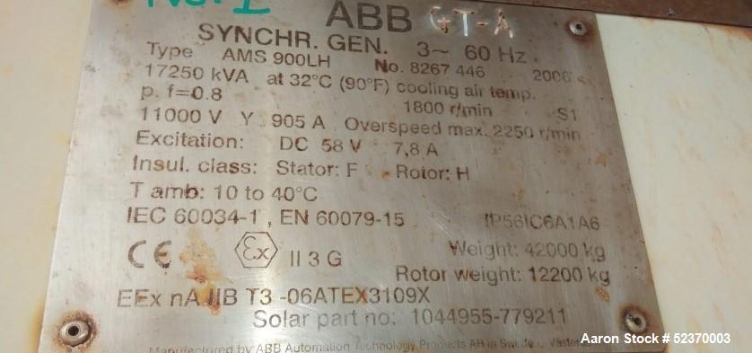 Used-Solar 13.8 MW Titan 130 Natural Gas Turbine Generator