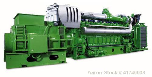 Used 3 MW Jenbacher Gas Generator, type J6-20, 10,500V, 50 hz, with service book, gas/smoke cleaner and electric control panel. Year 2006. 15,000 hours.