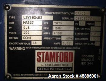 Used Wartsila Gas Power Plant 220SG. Power 2850. Alternator Leroy Somer LSVI. Built 1998.
