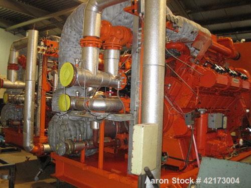 Used Waukesha Gas Generator, Model L 36 GLD.500 kW, Stamford generator 670 kva, RH 45,000 after revision 10,000 hours, 1500 rpm/50 hz/240/400V, complete with panel and exhaust pipe. Manufactured 2002.