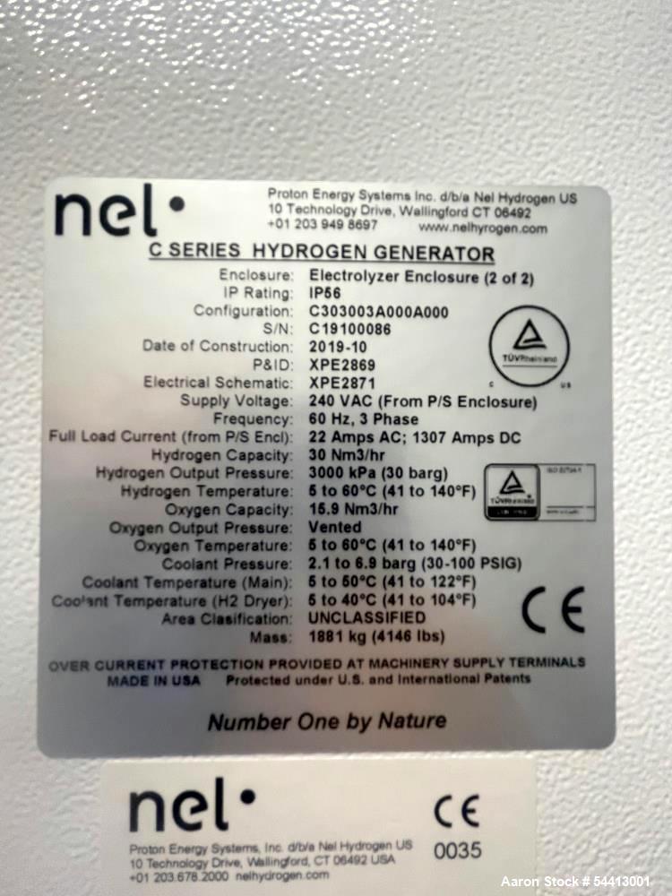 Used Nel Hydrogen Generator Model C30 – High-Purity 30 Nm³/h Hydrogen Production System (30 barg Output)