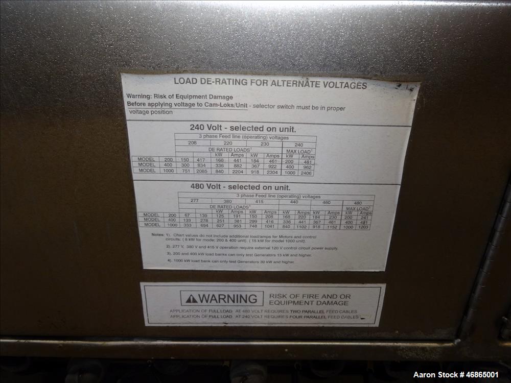 Used Emerson 400 kW Resistive Load Bank