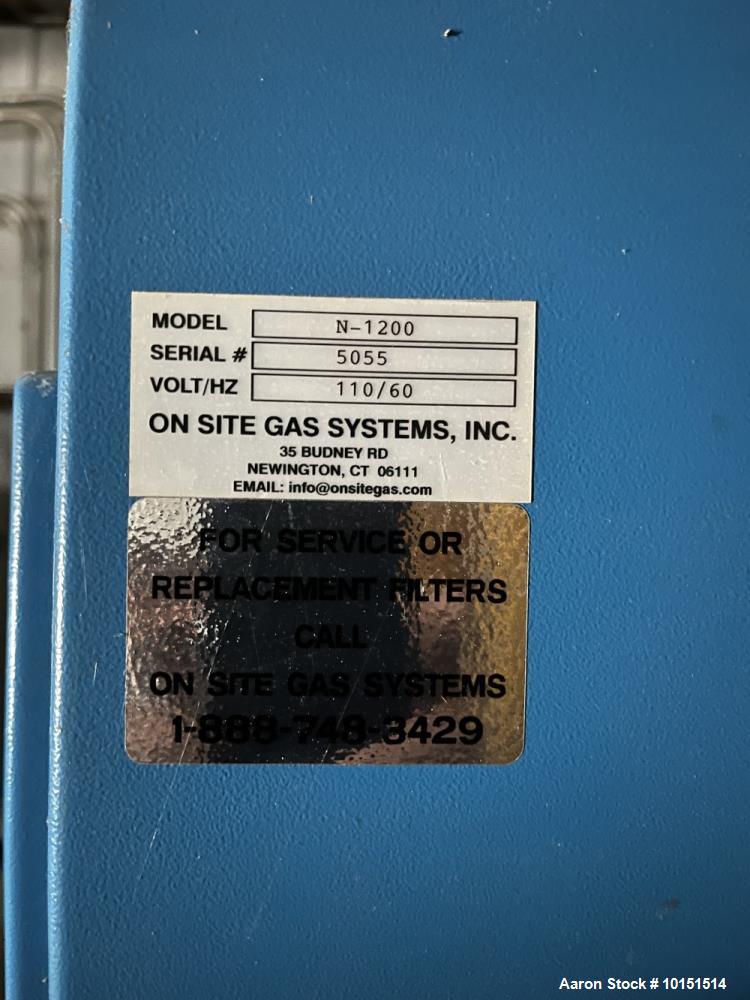 O2N2 Site Gas Systems N-1200 PSA Nitrogen Generator, Model N-1200