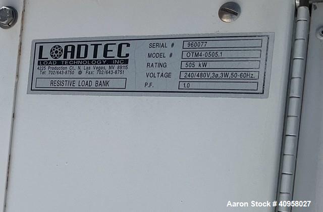 Used Loadtec OTM4-0505.1 Trailered Portable Resistive Load Bank | 505 kW | 240/480V | Weather-Attenuated Enclosure