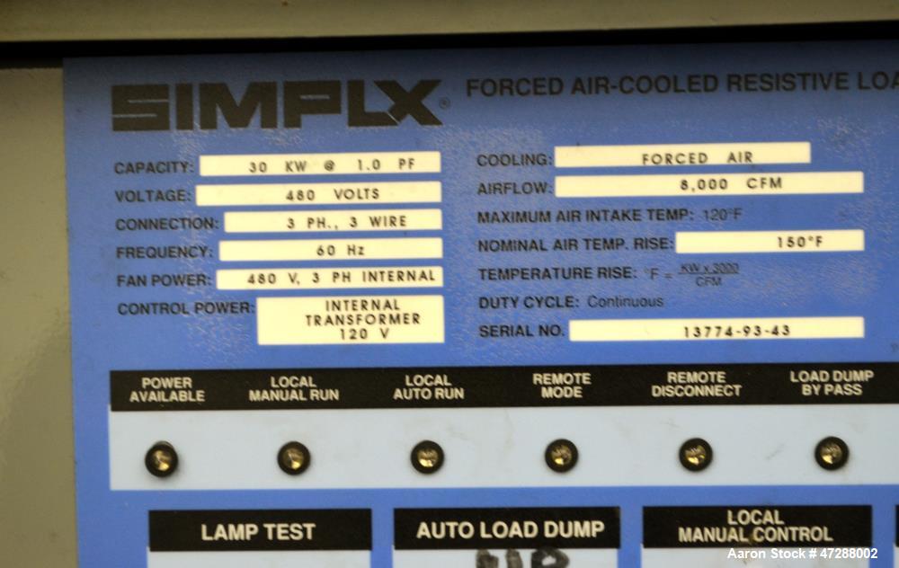 Used Simplex LBS Series Forced Air-Cooled Resistive Load Bank.