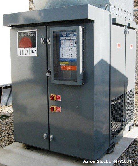 Used Simplex Mars 800 kW Forced Air-Cooled Resistive Load Bank, LBS Series, Model Mars 800.  Capacity 800 kw at 1.0 PF, voltage 480 VAC, connection 3 phase, 3 wire, frequency 60 hz, fan power 480 VAC...