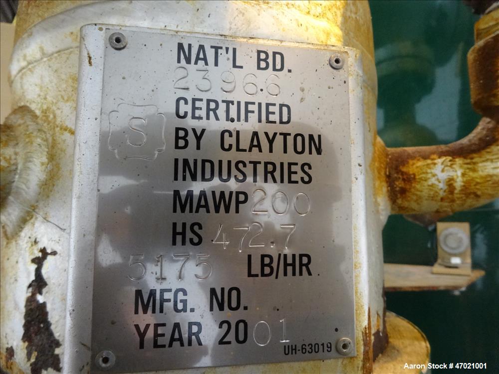 Used Clayton Skid Mounted Steam System.