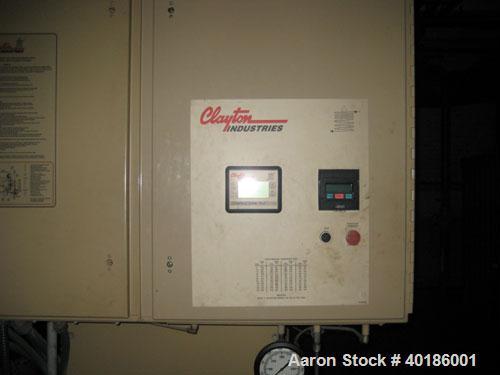 Unused-Used: Clayton Steam Generator, model EG-204-2. Horsepower 200 bhp, design pressure 200 psi, operating pressure 125 psi, safety valve set 200 psi, voltage 460/60/3, converted from propane to na...