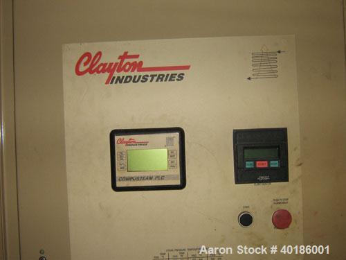 Unused-Used: Clayton Steam Generator, model EG-204-2. Horsepower 200 bhp, design pressure 200 psi, operating pressure 125 psi, safety valve set 200 psi, voltage 460/60/3, converted from propane to na...
