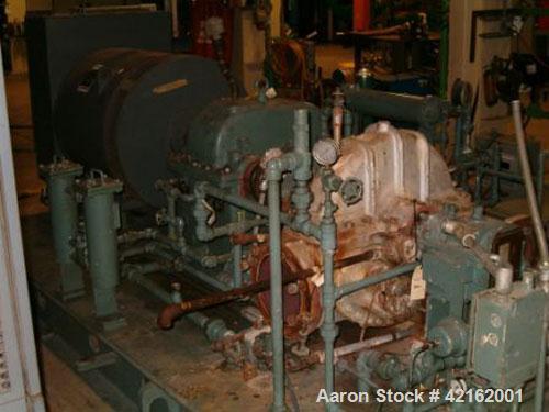 Used Dresser-Rand Steam Turbine Generator Set. Turbodyne 540 kW non-condensing steam turbine with AC generator drive and GE switchgear, manufactured 1984. Turbodyne steam turbine U-23202, frame 501W,...
