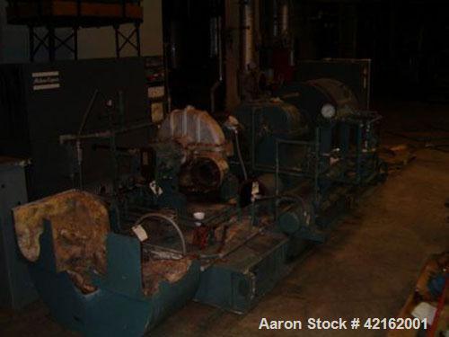 Used Dresser-Rand Steam Turbine Generator Set. Turbodyne 540 kW non-condensing steam turbine with AC generator drive and GE switchgear, manufactured 1984. Turbodyne steam turbine U-23202, frame 501W,...