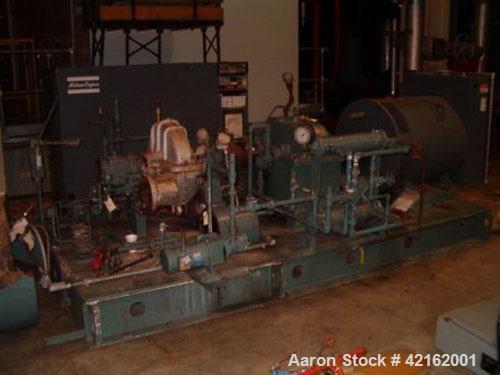 Used Dresser-Rand Steam Turbine Generator Set. Turbodyne 540 kW non-condensing steam turbine with AC generator drive and GE switchgear, manufactured 1984. Turbodyne steam turbine U-23202, frame 501W,...