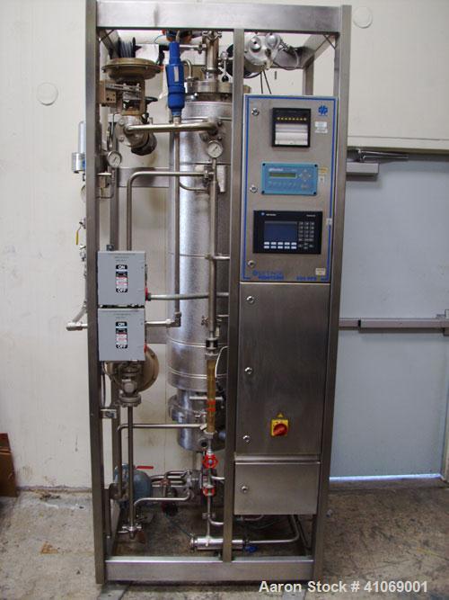 Used Getinge 200 PFS Steam Generator designed to produce pharmaceutical grade, pyrogen free, pure steam for direct product contact. The evaporation column is designed as a fast responding boiler with...