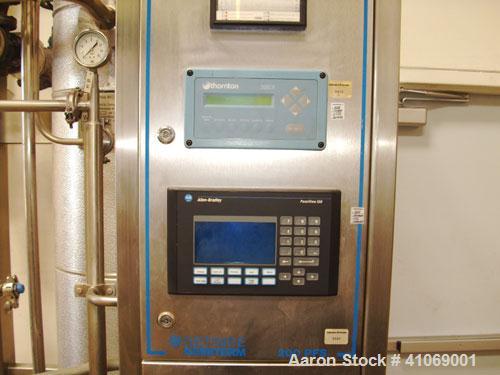 Used Getinge 200 PFS Steam Generator designed to produce pharmaceutical grade, pyrogen free, pure steam for direct product contact. The evaporation column is designed as a fast responding boiler with...
