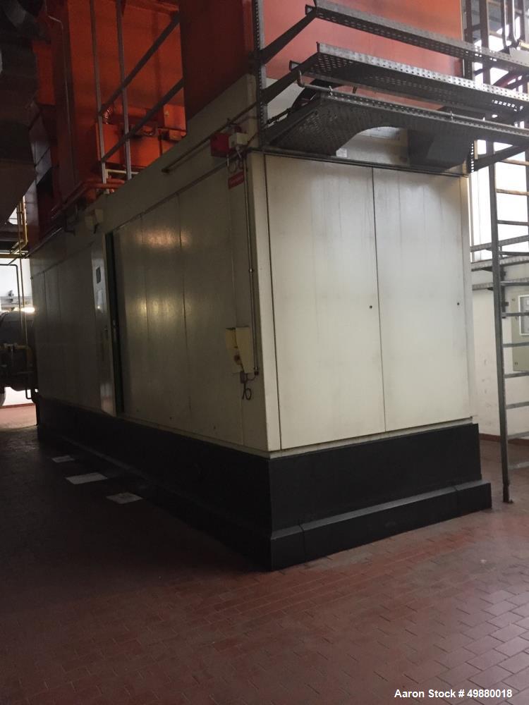 Used Solar 4 MW natural gas steam turbine, type Cantataur 50 SoloNOx, 4200 Kw. 149650 RPM. 510 deg C. (950 deg F.), incl. Standardkessel-Duisburg infrastructure, Insulated box, New 1996. (The rotor w...
