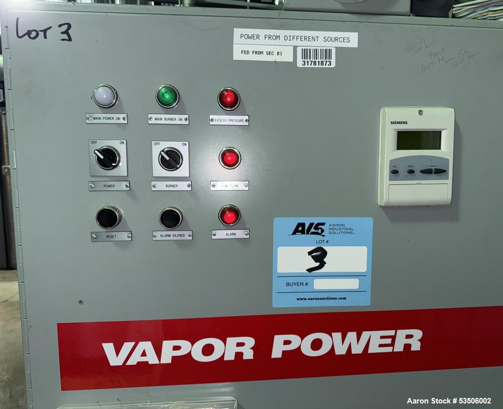 Vapor Power Natural Gas Steam Generator, Model HS2-G4776-SHK-LN