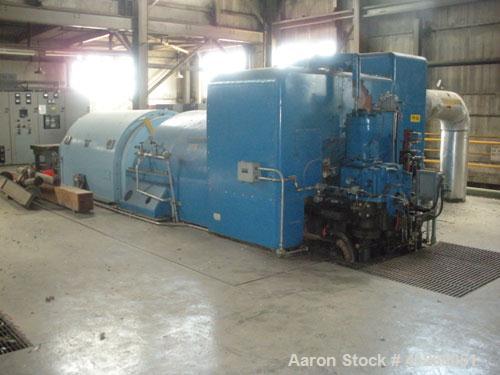 Used Westinghouse Steam Turbine Generator Set. Generator Westinghouse AC, approximately 6,000 kW, 7,500 KVA, 6900 volts, 628 amps, 80&PF, 3 phase, 60 Hz. 3600 rpm, 336 exc amps, 125 exc volts, 60S 85...