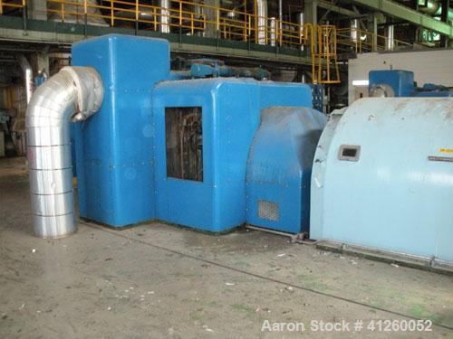 Used Westinghouse Steam Turbine Generator Set. Generator Westinghouse AC, approximately  6,000 kW /  7500 KVA, 6900 volts, 628 amps, 80 &PF, 3 phase, 60 Hz. 3600 rpm, 336 exc amps, 125 exc volts, 60S...