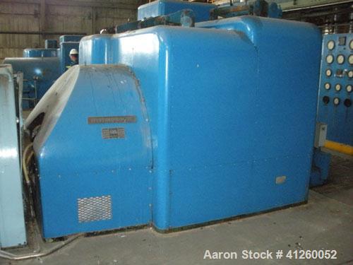 Used Westinghouse Steam Turbine Generator Set. Generator Westinghouse AC, approximately  6,000 kW /  7500 KVA, 6900 volts, 628 amps, 80 &PF, 3 phase, 60 Hz. 3600 rpm, 336 exc amps, 125 exc volts, 60S...