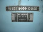 Used Westinghouse Steam Turbine Generator Set. Generator Westinghouse AC, approximately  6,000 kW /  7500 KVA, 6900 volts, 628 amps, 80 &PF, 3 phase, 60 Hz. 3600 rpm, 336 exc amps, 125 exc volts, 60S...