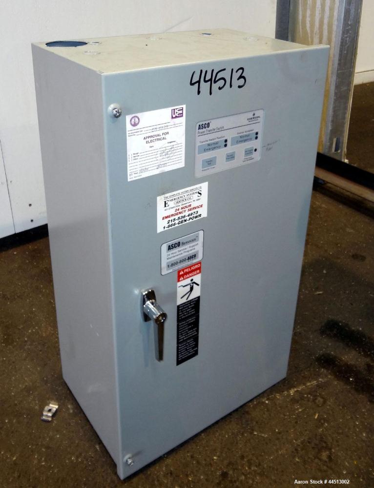 Used Asco Series 300 150 Amp Automatic Transfer Switch. Catalog#D00300030150N10C, 3/60/480 volt. Nema 1 enclosure, UL approved..