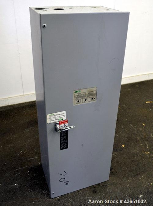 Used Asco 300 Series Automatic Transfer Switch, 400 Amps, Catalogue# E00300030400C10C. 3/60/208 volt. UL Listed type 1 enclosure. Includes a Transtector Apex series Superior Surge Suppression.