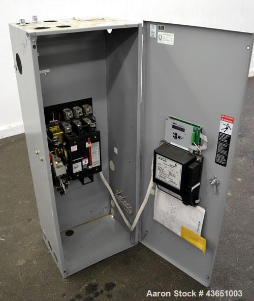 Used Asco 300 Series Automatic Transfer Switch, 400 Amps, Catalogue# E00300030400C10C. 3/60/208 volt. UL Listed type 1 enclosure. Includes a Transtector Apex series Superior Surge Suppression.
