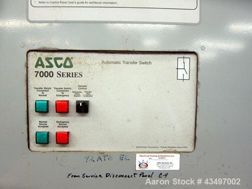 Used Asco 7000 Series Automatic Transfer Switch. 400 Amps, 480 volt, 60 hz.