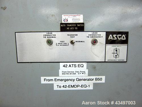 Used Asco Automatic Transfer Switch. 600 Amps, 480 volt, 60 hz.