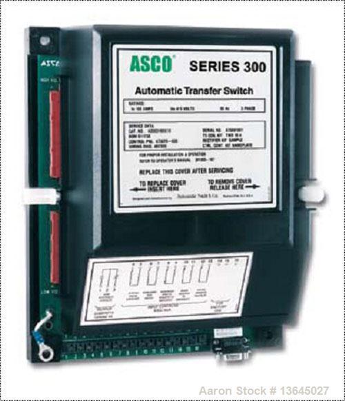 Unused-New Asco 600 Amp ATS, Series 300 power transfer switch. 3 pole, 3/60/480V, Nema 1 enclosure, UL 1008 approved.