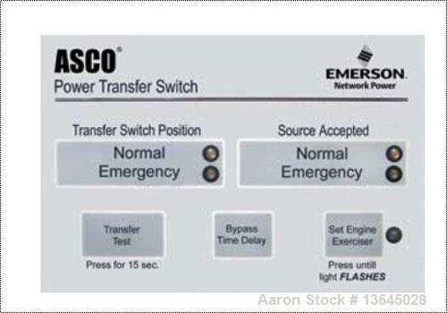 New-Asco 3000 Amp ATS, Series 300 power transfer switch. 3 pole, 480V, Nema 1 enclosure, UL 1008 approved.
