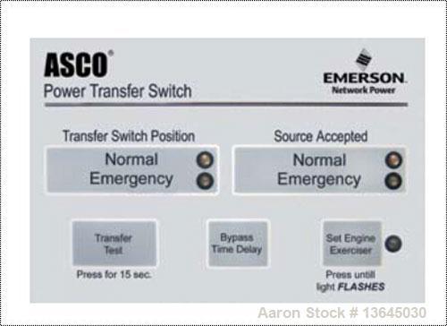 Unused-New Asco 2000 Amp ATS, series 300 power transfer switch. 3 pole, 277/480 (600 volt maximum) Nema 1 enclosure, UL 1008...