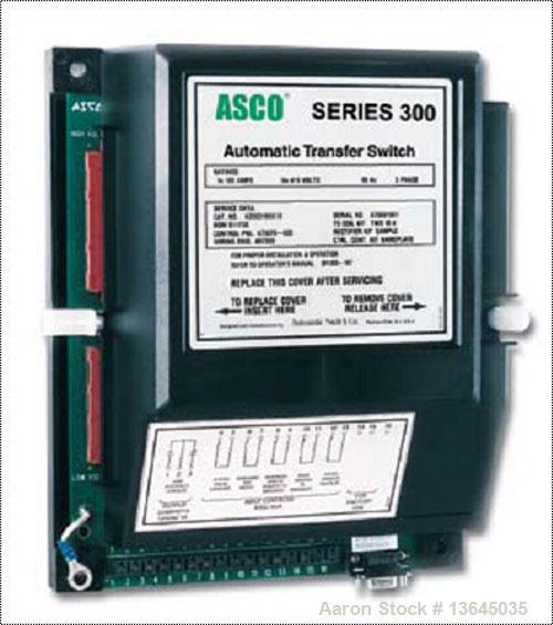 Unused-New Asco 400 Amp ATS, series 300 power transfer switch. 3 pole, set up for 3/60/208V.  Nema 1 enclosure, UL 1008 appr...