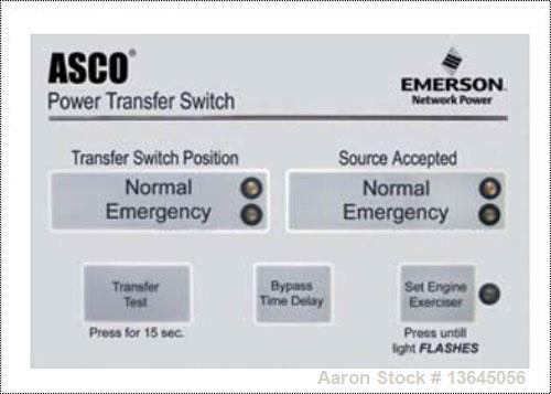 New Asco 1200 Amp ATS, series 300 power transfer switch. 3 pole, 277/480 (600 volt maximum) Nema 1 enclosure, UL 1008 approv...