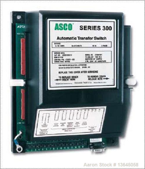 New Asco 600 Amp ATS, Series 300 power transfer switch. 3 pole, 277/480 (600 volt maximum) Nema 1 enclosure, UL 1008 approve...