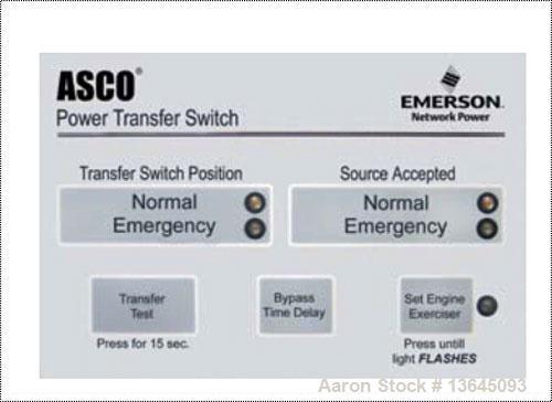 New-Asco 2000 Amp ATS, Automatic Transfer Switch, Series 300 Power Transfer Switch. 3 Pole, 208/240/480/600V, Nema 1 enclosu...