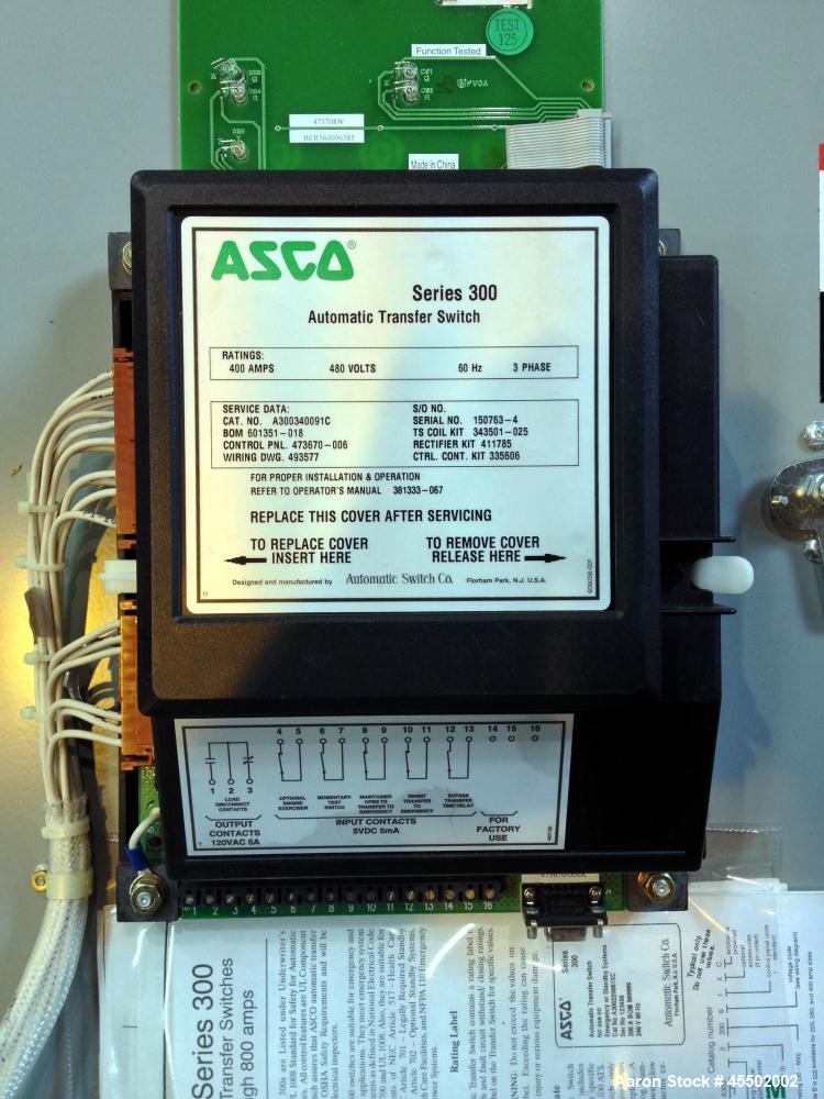 Used Asco 400 Amp Automatic Transfer Switch.