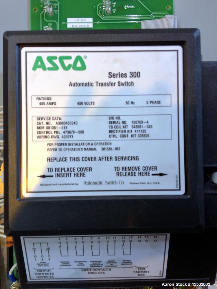 Used Asco 400 Amp Automatic Transfer Switch.