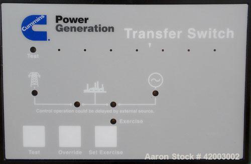 Unused- Cummins Model OTECC, 300 Amp Automatic Transfer Switch, 3/60/208V. SN-K060332235, P/N 0306-5038-03.  Mounted in a Nema 1 enclosure. Built 2006.