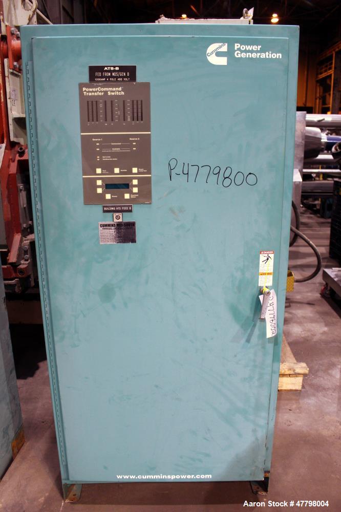 Used Cummins Power Generation 1200 Amp Transfer Switch, Model OTPCE-5935316. 480 Volt. UL Listed, type 3R Rainproof enclosure. Serial# J070119531.