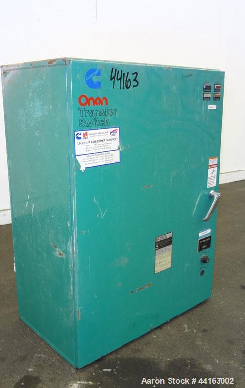 Used Cummins / Onan 225 Amp Automatic Transfer Switch, model ONCU 225G, serial #G920477456. 3/60/208V. Type 1 enclosure.