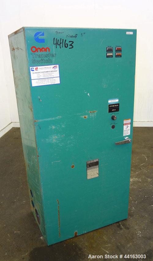Used Cummins / Onan 400 Amp Automatic Transfer Switch, model OTCU 400G, serial #G920476842. 3/60/277/480V. Type 1 enclosure.
