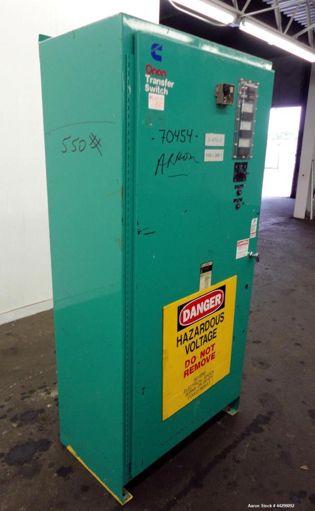 Used Cummins / Onan 1200 Amp Automatic Transfer Switch, model OTE-4479670, serial #E000098536. 3/60/480V. Type 1 enclosure.