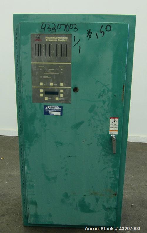 Used Cummins / Onan Power Command Automatic Transfer Switch, 400 Amp, Model OTPCC-4487380, serial# H000141415. 4 Pole, 3/60/480 Volt.