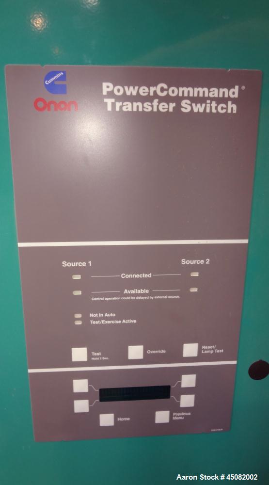 Used Cummins/Onan 400 Amp Power Command Transfer Switch, model OTPCC-4965263, serial# H010276815, 3-pole, 3/60/208 volts
