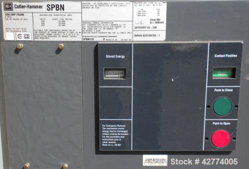 Used Cutler Hammer Automatic Transfer Switch, model ATVISPC41200BRU, 1200 amps, 4 pole, 3/60/208 volt.